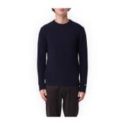 Lamswol Crewneck Trui Woolrich , Blue , Heren