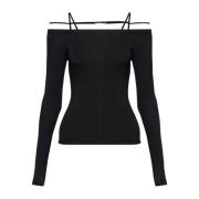 ‘Sierra’ top with denuded shoulders Jacquemus , Black , Dames