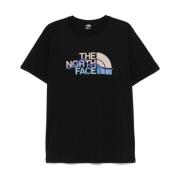 Zwart Logo Print Crew Neck T-shirt The North Face , Black , Heren