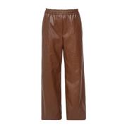 Wijde broek van eco-leer in Plutone-stijl Max Mara Weekend , Brown , D...