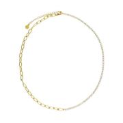 Elegante Ketting met Strass Stenen Notre-v , Yellow , Dames