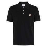 Fox Head Patch Polo Shirt Maison Kitsuné , Black , Heren