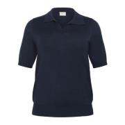 Midnight Marine Polo Pullover Sweater Kaffe Curve , Blue , Dames