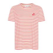 FlameScarlet White Stripe Tee Saint Tropez , Multicolor , Dames