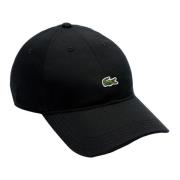 Zwarte ongestructureerde pet met klein logo Lacoste , Black , Heren