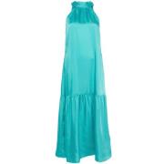 Turquoise Uitlopende Lange Jurk Liu Jo , Blue , Dames