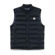 Navy Down Gilet Vest Moncler , Blue , Heren