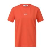 Katoenen Logo Print T-Shirt Msgm , Orange , Dames