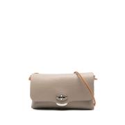 Taupe Leren Clutch Tas Zanellato , Gray , Dames