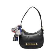 Elegante Zwarte Handtas met Gouden Details Love Moschino , Black , Dam...