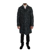 Blauwe Camouflage Elegance Trenchcoat Dolce & Gabbana , Blue , Heren