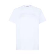 Wit Logo Geborduurd Katoenen T-Shirt Elisabetta Franchi , White , Dame...