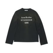 Casual Katoenen T-shirt in Verschillende Kleuren Acne Studios , Black ...