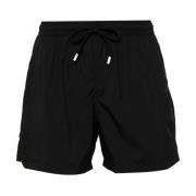 Zwarte zwemshorts elastische taille Fedeli , Black , Heren