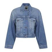 Vintage Lichtblauw Denim Jack Max Mara Weekend , Blue , Dames