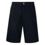 Twisted Cotton Gabardine Shorts Brunello Cucinelli , Blue , Heren