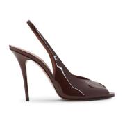 Chocolate Sling Patent Pumps Amina Muaddi , Brown , Dames