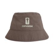 Katoenen Canvas Logo Print Bucket Hat Rick Owens , Brown , Unisex