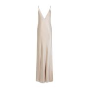 Beige Nude Maxi Jurk Saint Laurent , Beige , Dames