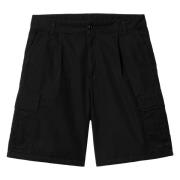 Zwarte Cargo Shorts met Logo Badge Carhartt Wip , Black , Heren