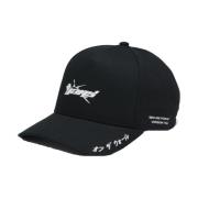 Verstelbare Strapback Pet met Uniek Ontwerp Vans , Black , Heren