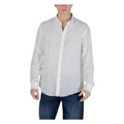 Linnen Lange Mouwen Shirt Lente/Zomer Armani Exchange , White , Heren