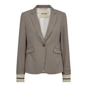 Gestreepte Geribbelde Blazer Chocolade Chip MOS Mosh , Gray , Dames