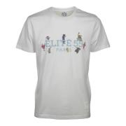 Elite Katoenen T-shirt met Frontale Print Equipe 55 , White , Heren