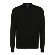 Luxe Merinowol Volledige Rits Jas John Smedley , Black , Heren