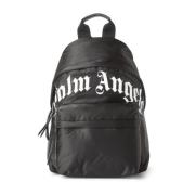 Gebogen Logo Rugzak Palm Angels , Black , Heren