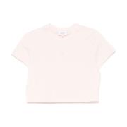 Blush Pink Crew Neck Cropped T-shirt Maison Kitsuné , Pink , Dames