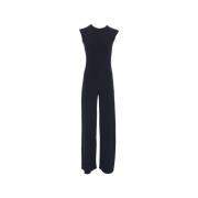 Blauwe Mouwloze Jumpsuit Elegante Ronde Hals Norma Kamali , Blue , Dam...