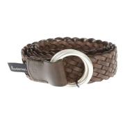 Gevlochten Bruin Leren Riem met Zilveren Gesp Anderson's , Brown , Her...