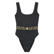 Badpak met logodetail Versace , Black , Dames