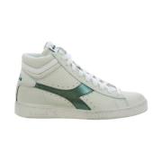 Groene Hoge Top Gewaxte Sneakers Diadora , White , Dames