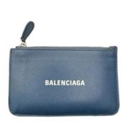 Pre-owned Leather wallets Balenciaga Vintage , Blue , Heren