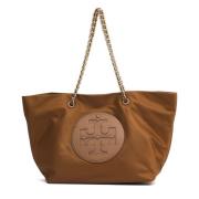 Beige Tote Tas met Geweven Band Tory Burch , Beige , Dames