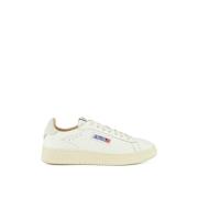 Lage leren sneakers met suède inzet Autry , White , Dames