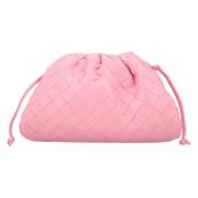 Leather clutches Bottega Veneta , Pink , Dames