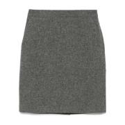 Grijze Wollen Rok Dunst , Gray , Dames