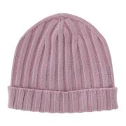 Kasjmier Ribgebreide Beanie Hoed Hindustrie , Pink , Heren