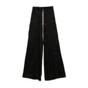 Zwarte cargobroek met trekkoord tailleband Rick Owens , Black , Dames