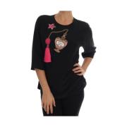 Betoverende Sprookjesachtige Zijden Blouse Dolce & Gabbana , Black , D...