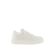 Witte Mesh Sneakers met Contrasterende Details Emporio Armani , White ...