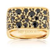 Quadrato Zwarte Zirkonia Ring Sif Jakobs Jewellery , Yellow , Dames