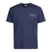 Logo Katoenen T-shirt Korte Mouw MC2 Saint Barth , Blue , Heren