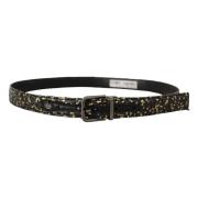 Italiaanse leren riem met kroondetail Dolce & Gabbana , Black , Heren