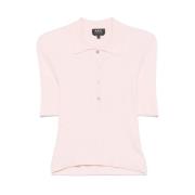 Klassieke Polo in Marineblauw A.p.c. , Pink , Dames