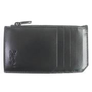 Pre-owned Leather wallets Yves Saint Laurent Vintage , Black , Dames