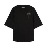 Zwarte T-shirts en Polos Palm Angels , Black , Heren